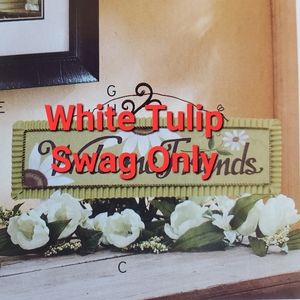 Home Interiors New White Tulip swag 28" Faux Flower Artificial Decorate any room